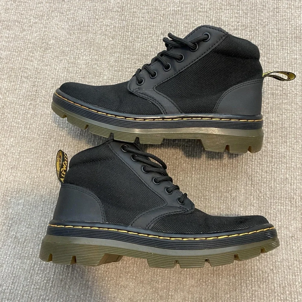 Dr. Martens Bonny Boots Mens 6 Womens 7 Black Nylon Chukka Ankle Lace Up Y2K